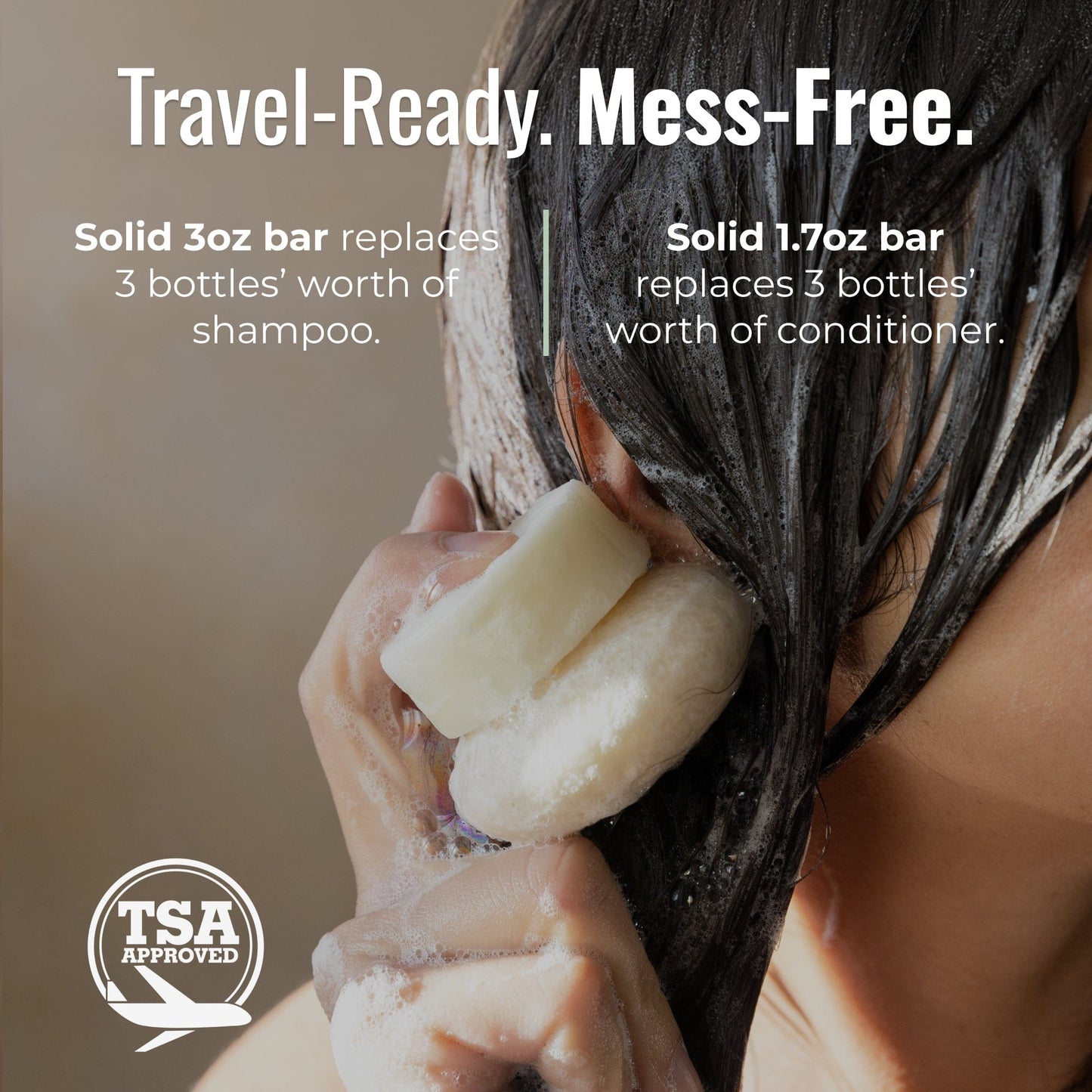 Peppermint Breeze shampoo and conditioner bar duo from ZeroWasteStore.com, eco-friendly hair care set with fresh scent.
