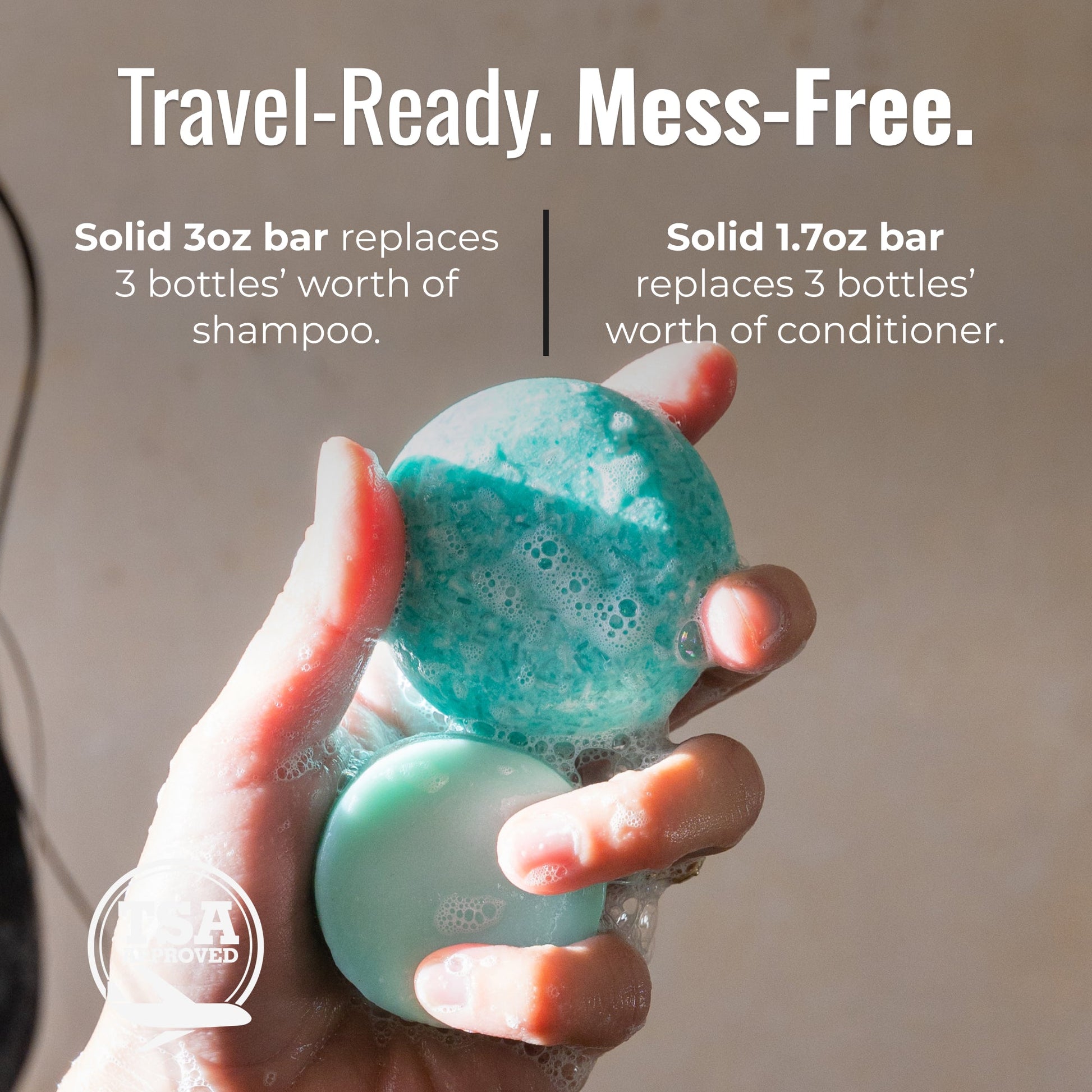Seaside scent shampoo and conditioner bar duo from ZeroWasteStore.com, eco-friendly hair care set with natural ingredients.