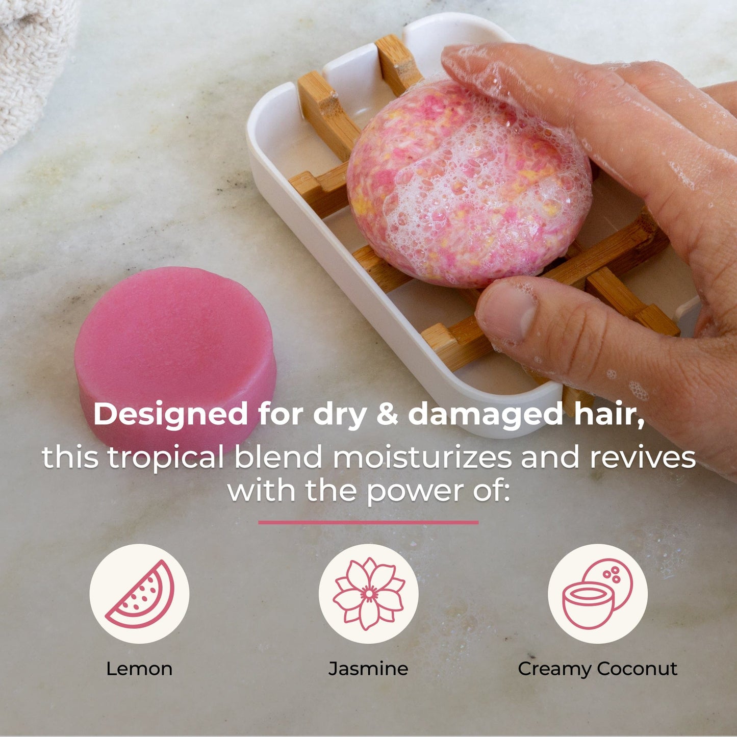 Sunkissed scent shampoo and conditioner bar duo from ZeroWasteStore.com, eco-friendly hair care set with natural ingredients.