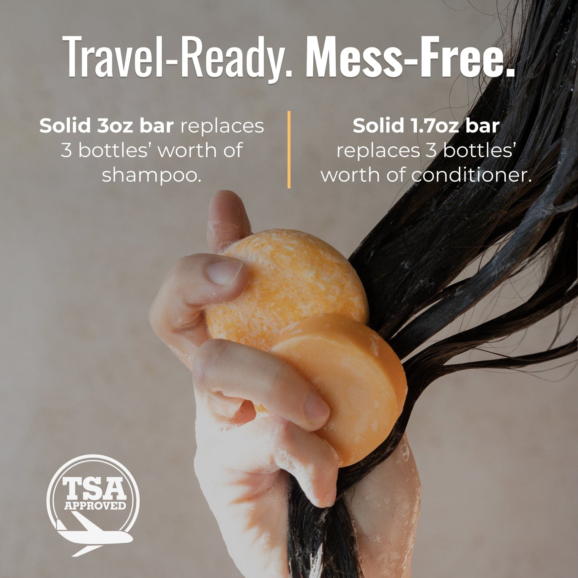 ZeroWasteStore shampoo and conditioner bar duo with sunshine scent, eco-friendly hair care set on a clean background.
