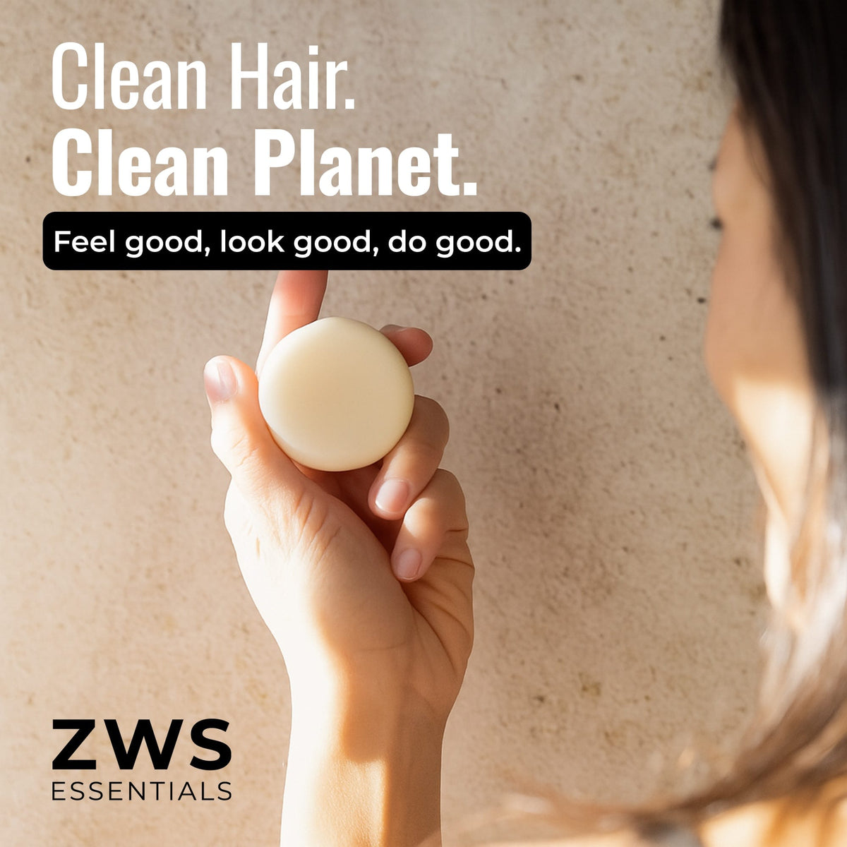 Simply unscented conditioner bar from ZeroWasteStore.com, designed for clean hair and eco-friendly hair care.