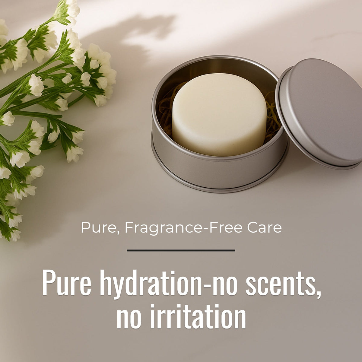 Simply Unscented Conditioner Bar from ZeroWasteStore.com, fragrance-free solid conditioner for natural hair care.