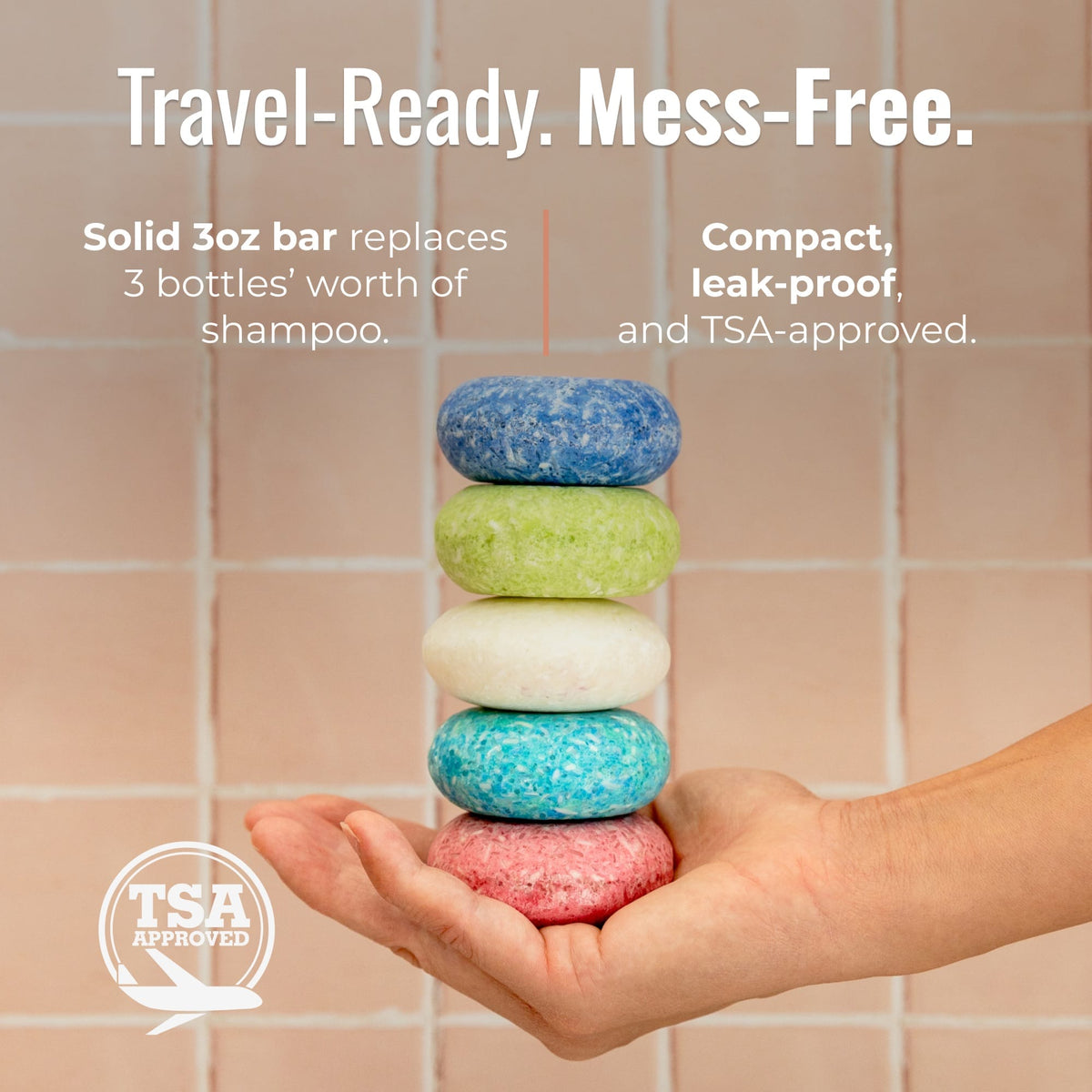 Simply Unscented Shampoo Bar by ZeroWasteStore.com, travel-size TSA-approved shampoo bar with a natural, unscented appearance