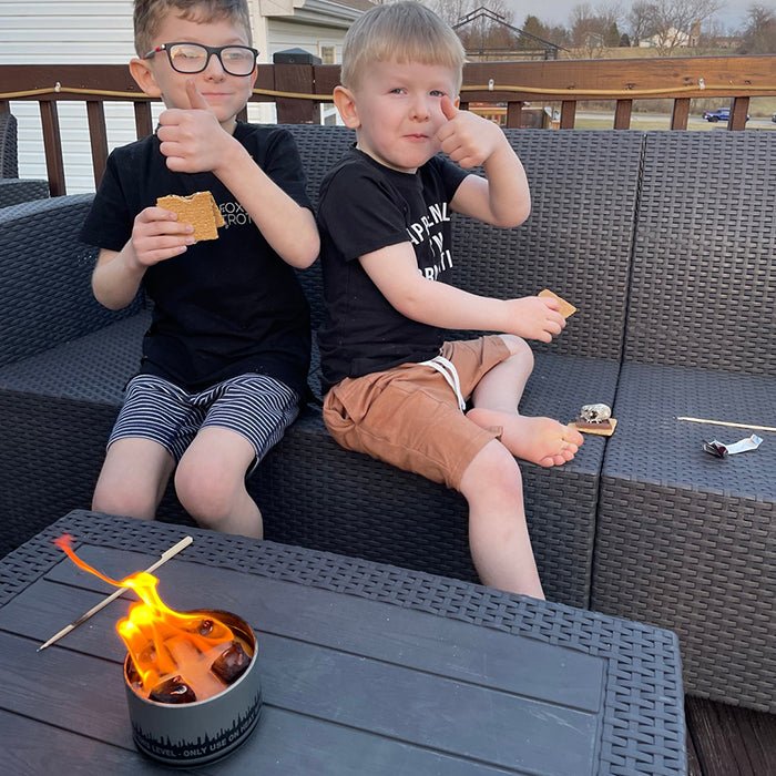 City Bonfires S'mores Night Pack for outdoor camping, includes marshmallows, graham crackers, and chocolate for s'mores.