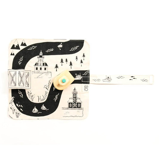 Blue Hudson River Play Mat by So Handmade Shop with colorful river and nature design for children’s play area.