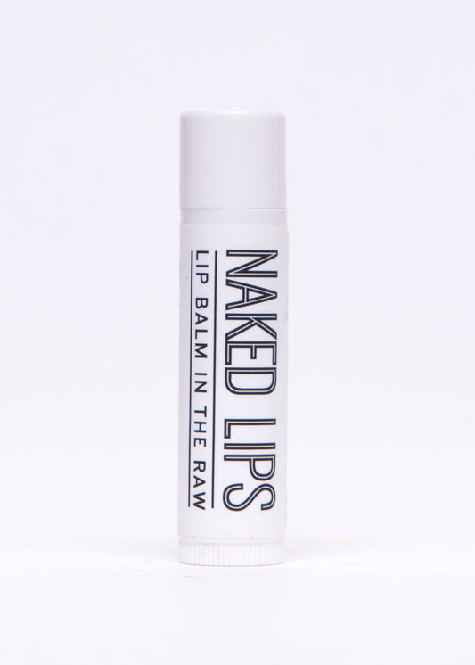 Soap for Sinners Naked Lips Lip Balm in a sleek tube, designed to hydrate and soothe dry lips naturally.