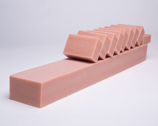 Bar of Soap for Sinners French Red Clay with Rose, natural soap featuring red clay and rose petal details.