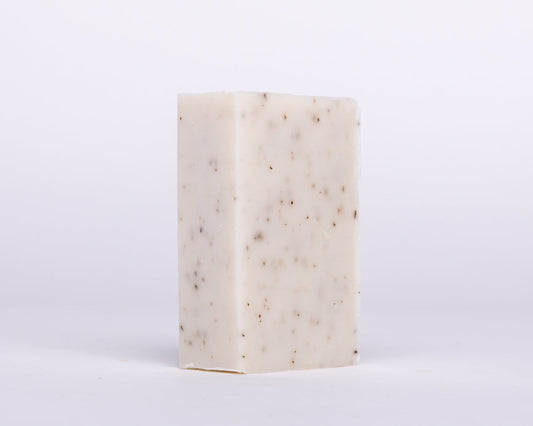 Bar of Soap for Sinners Peppermint Eucalyptus soap with fresh green and white swirls, showcasing a refreshing herbal scent.