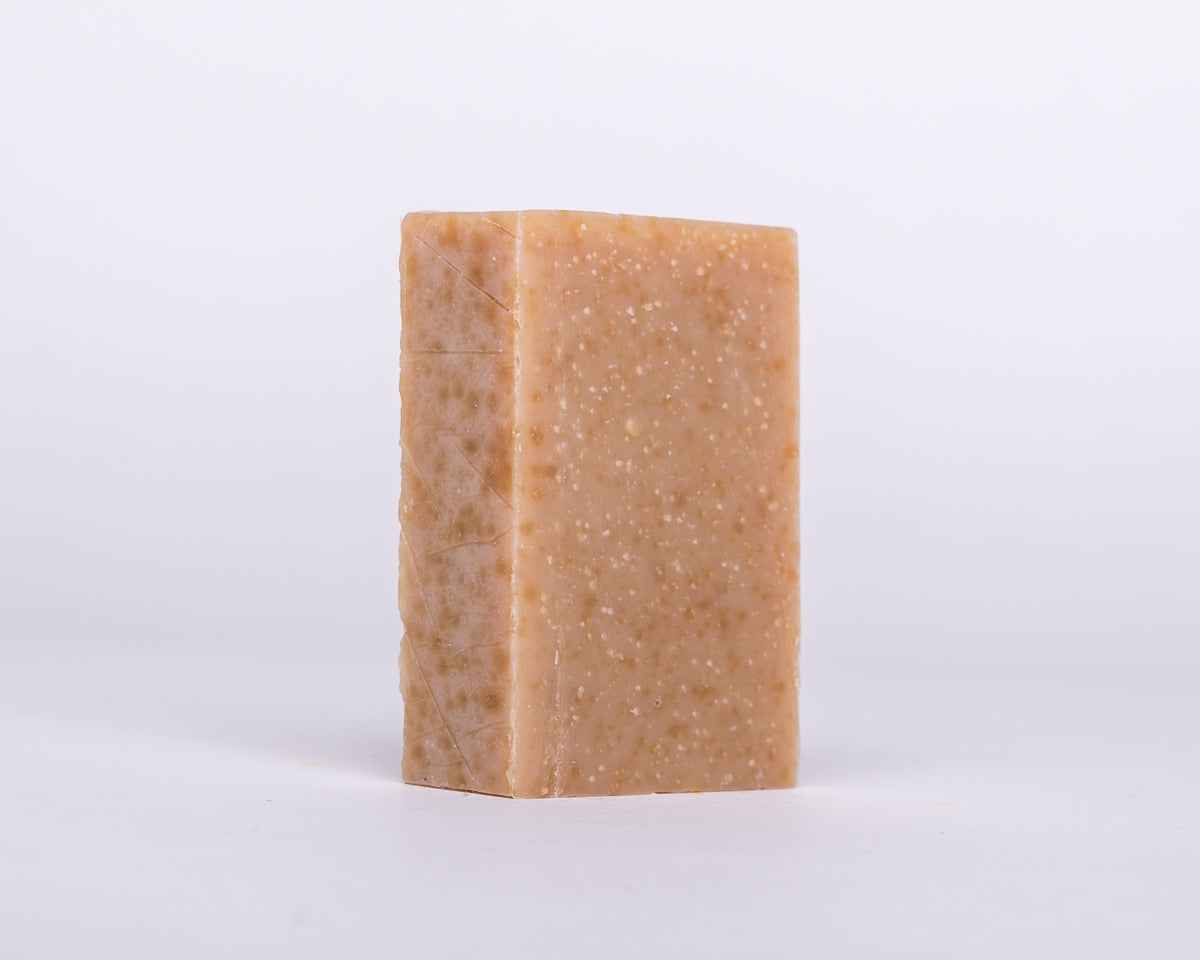 Bar of Soap for Sinners Tea Tree Lemon with Honey soap showing a rectangular bar with textured surface and label details