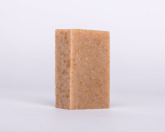 Bar of Soap for Sinners Tea Tree Lemon with Honey, natural soap bar with textured surface and fresh citrus scent.