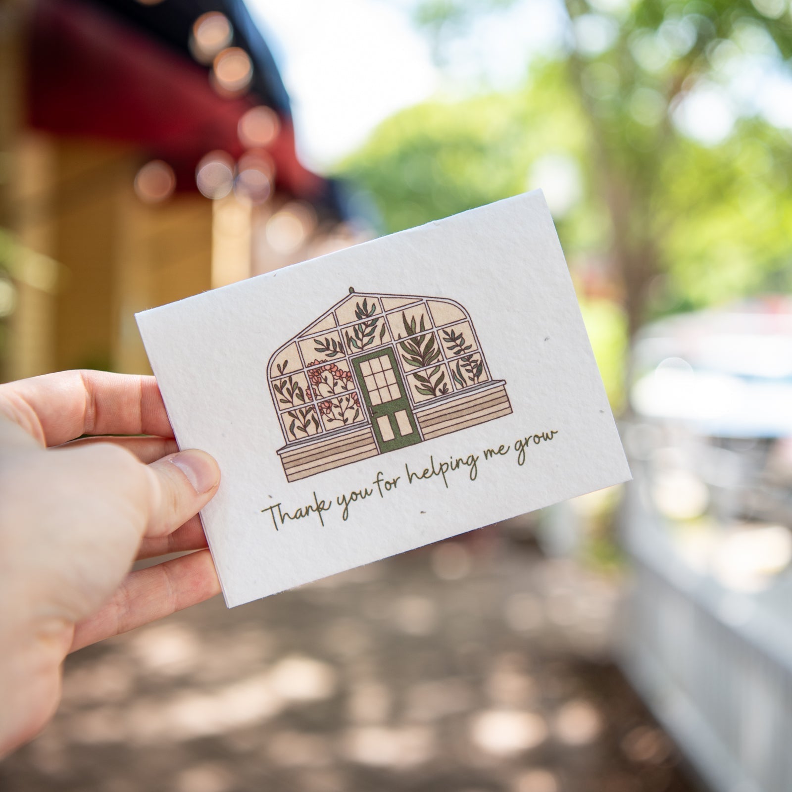 Still Magnolia thank you for helping me grow plantable seed card featuring floral design and eco-friendly paper.