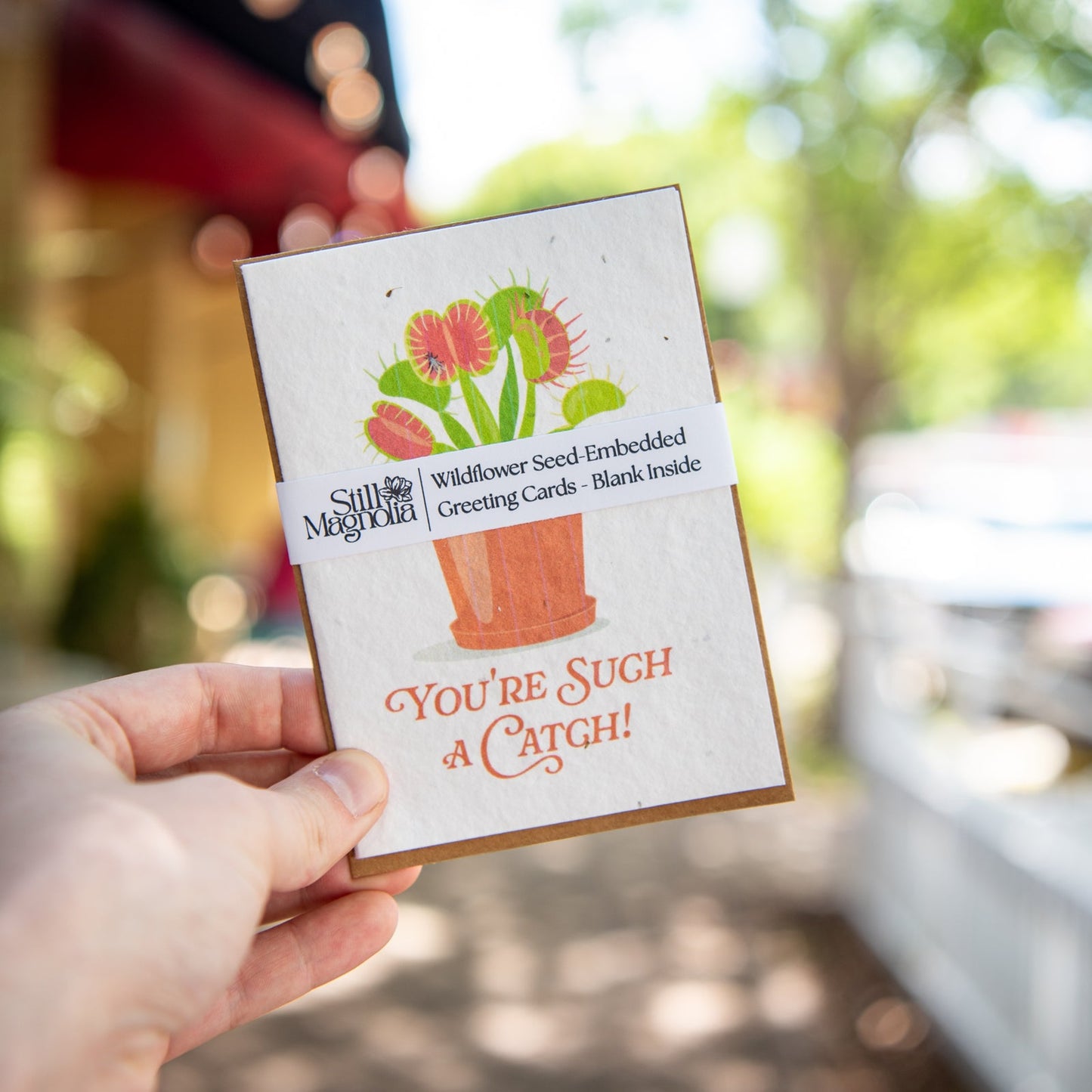 Still Magnolia You're Such a Catch plantable seed card featuring floral design and eco-friendly paper for special occasions.
