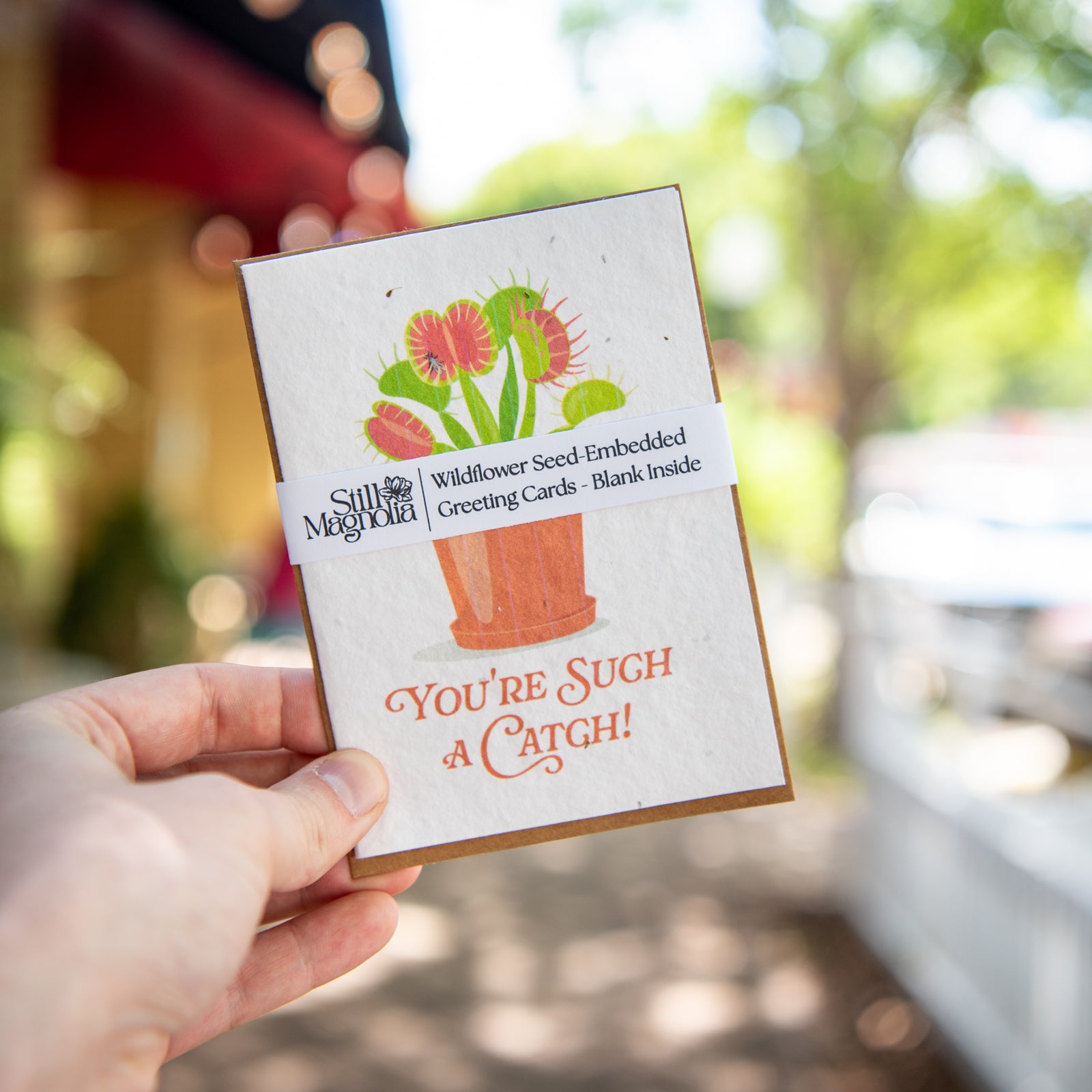 Still Magnolia You're Such a Catch plantable seed card featuring floral design and eco-friendly paper for special occasions.