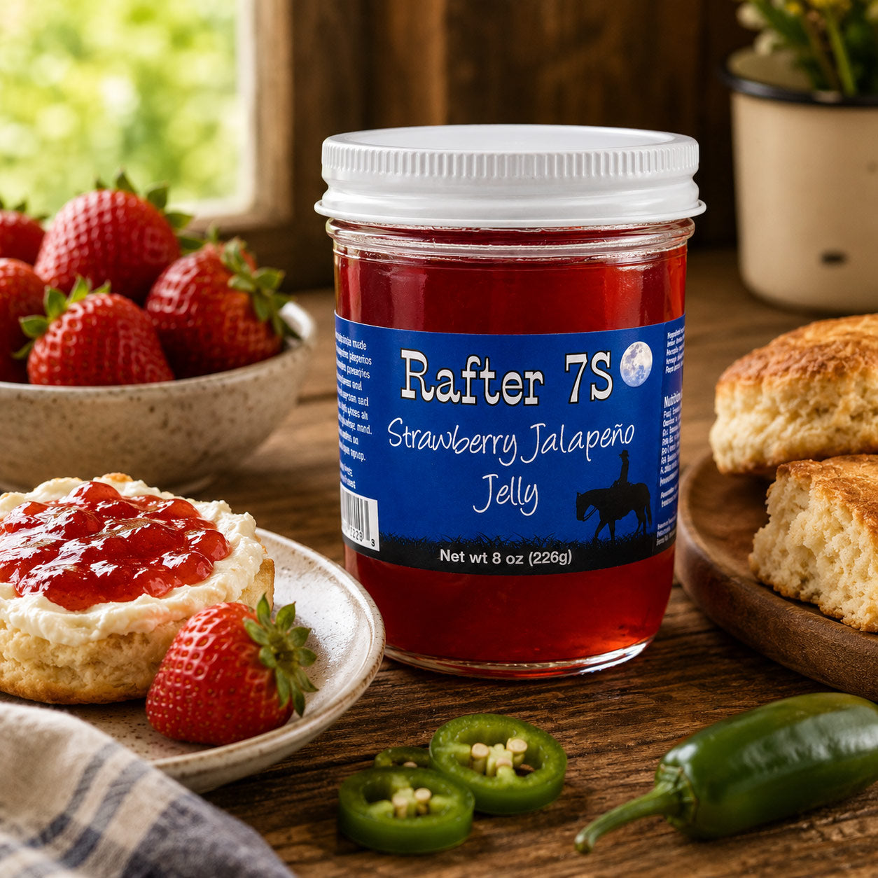 Strawberry Jalapeno Jelly | 8 oz | Rafter 7S