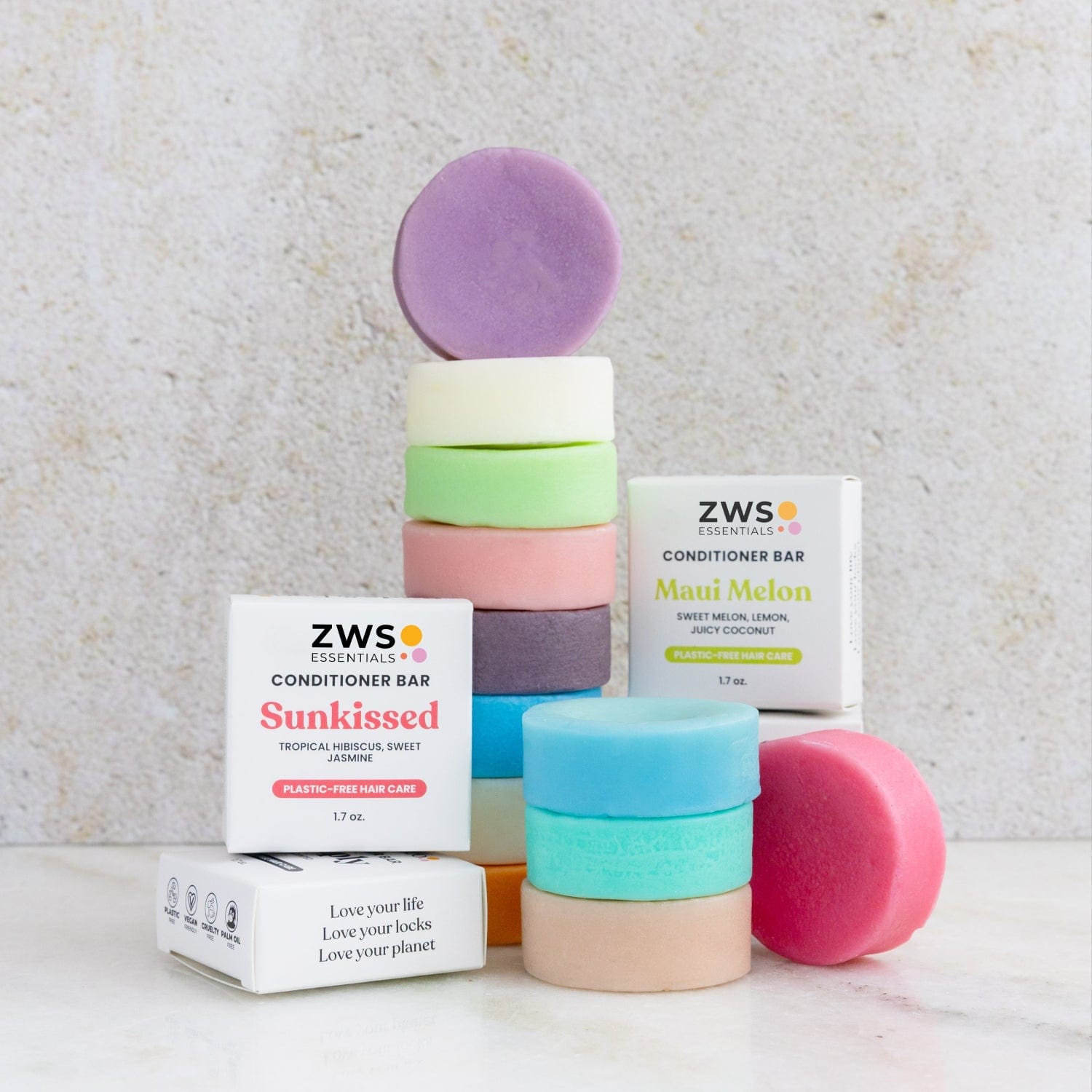 Eco-friendly conditioner bar from ZeroWasteStore.com with suds, showcasing a natural solid conditioner for sustainable hair care.
