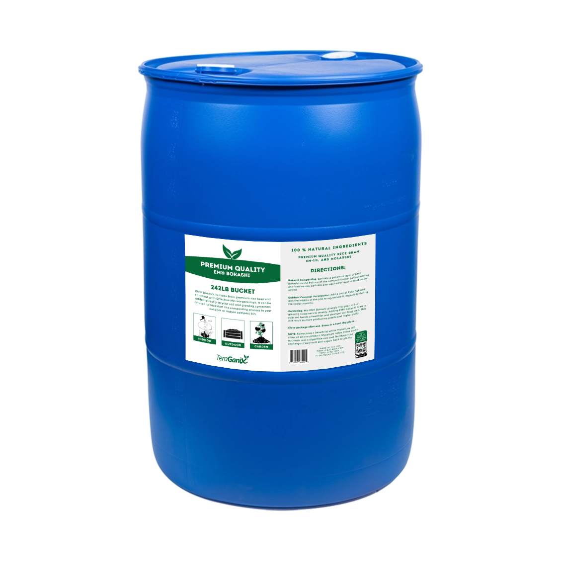 EM Premium Bokashi Bran from Teraganix Wholesale, 2 lb bag of organic fermentation starter for composting and waste recycling.