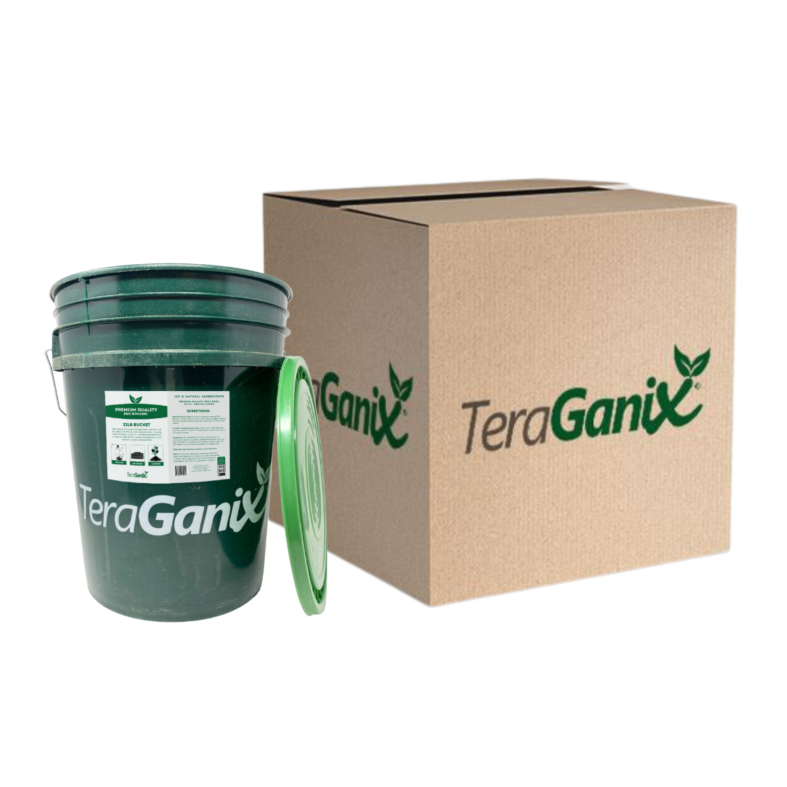 EM Premium Bokashi Bran from Teraganix Wholesale, 2 lb bag, organic fermentation additive for composting and soil health.