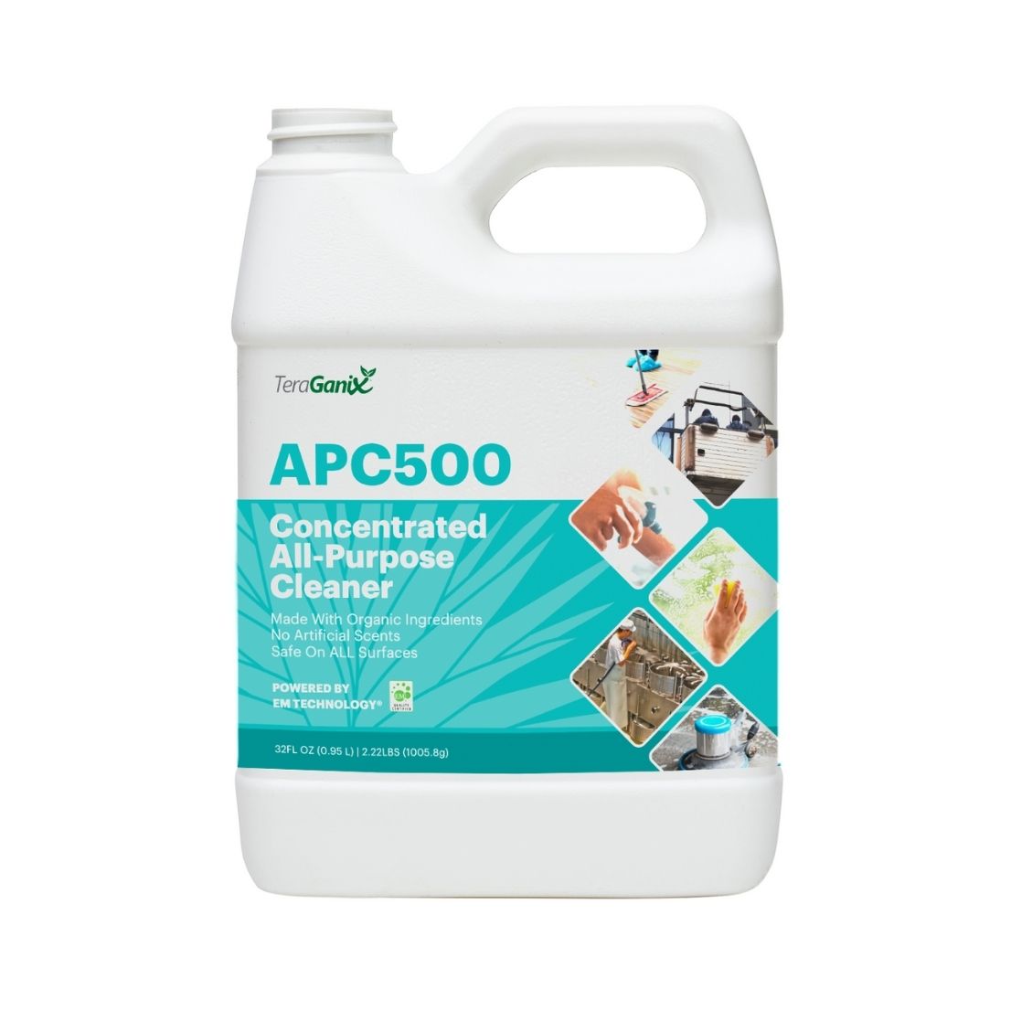32 oz bottle of Teraganix APC500 non-toxic all-purpose cleaning product, household cleaning supplies for versatile use