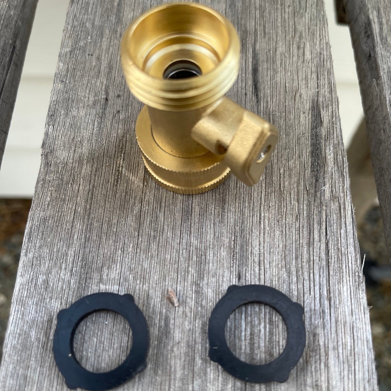 Brass hose connectors from The Celtic Farm, part of a garden hose organization bundle for easy outdoor water management.