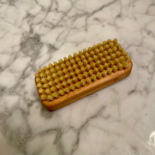 Gardener's Nail Brush by The Celtic Farm with stiff bristles for cleaning dirt from nails and hands after gardening.