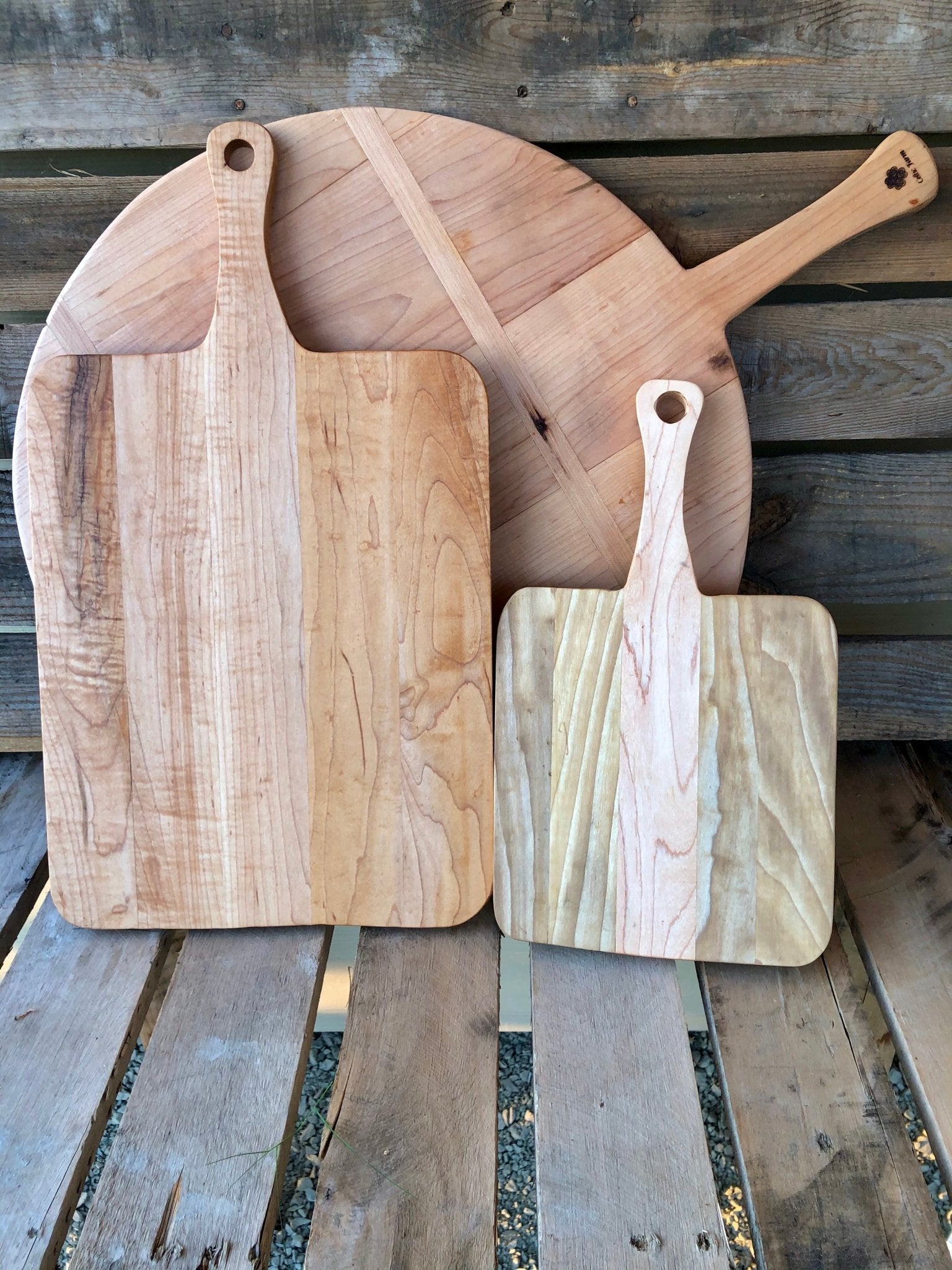 Small vintage-style rectangle French charcuterie board by The Celtic Farm, featuring a rustic wooden design for serving cheeses and meats.