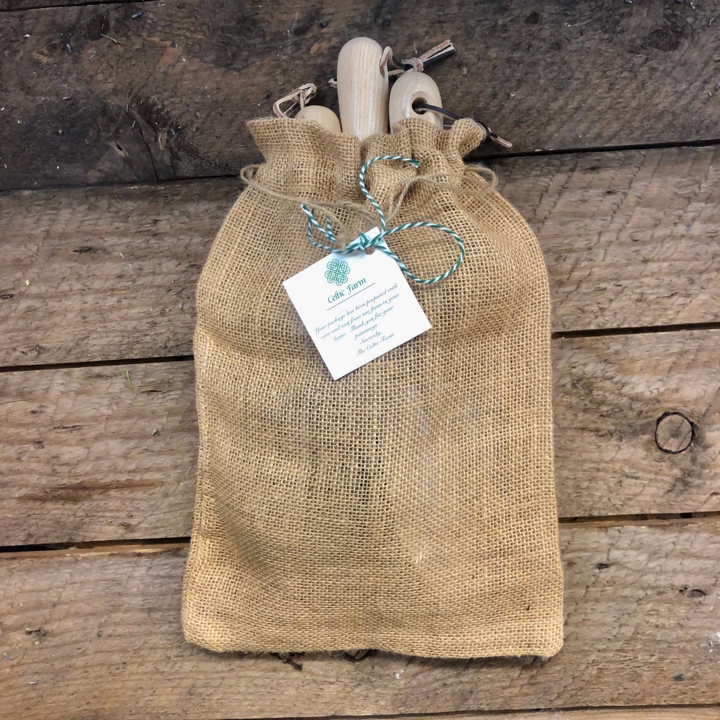 The Celtic Farm garden gift box featuring a unique garden tool set and accessories for gardening enthusiasts.