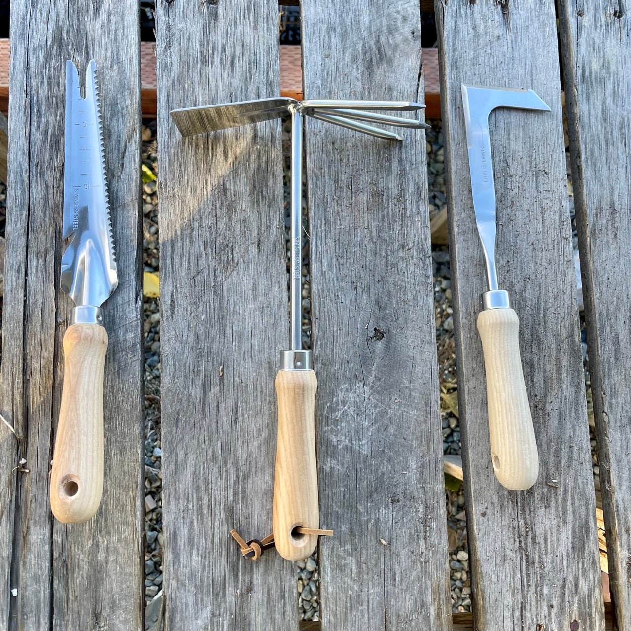 The Celtic Farm garden gift box featuring a unique garden tool set, including various gardening tools in a decorative box.