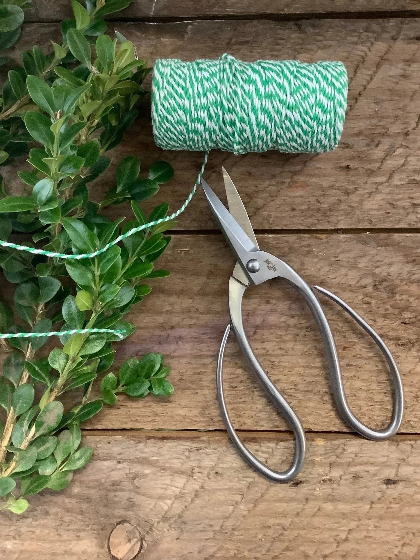 Green and yellow garden gift box from The Celtic Farm with gardening gloves and snips for gardening enthusiasts.