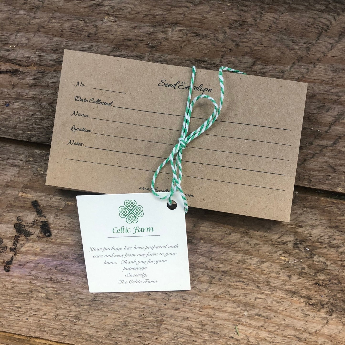 Set of Our Seed Envelopes by The Celtic Farm, seed collection storage packets for organizing garden seeds.