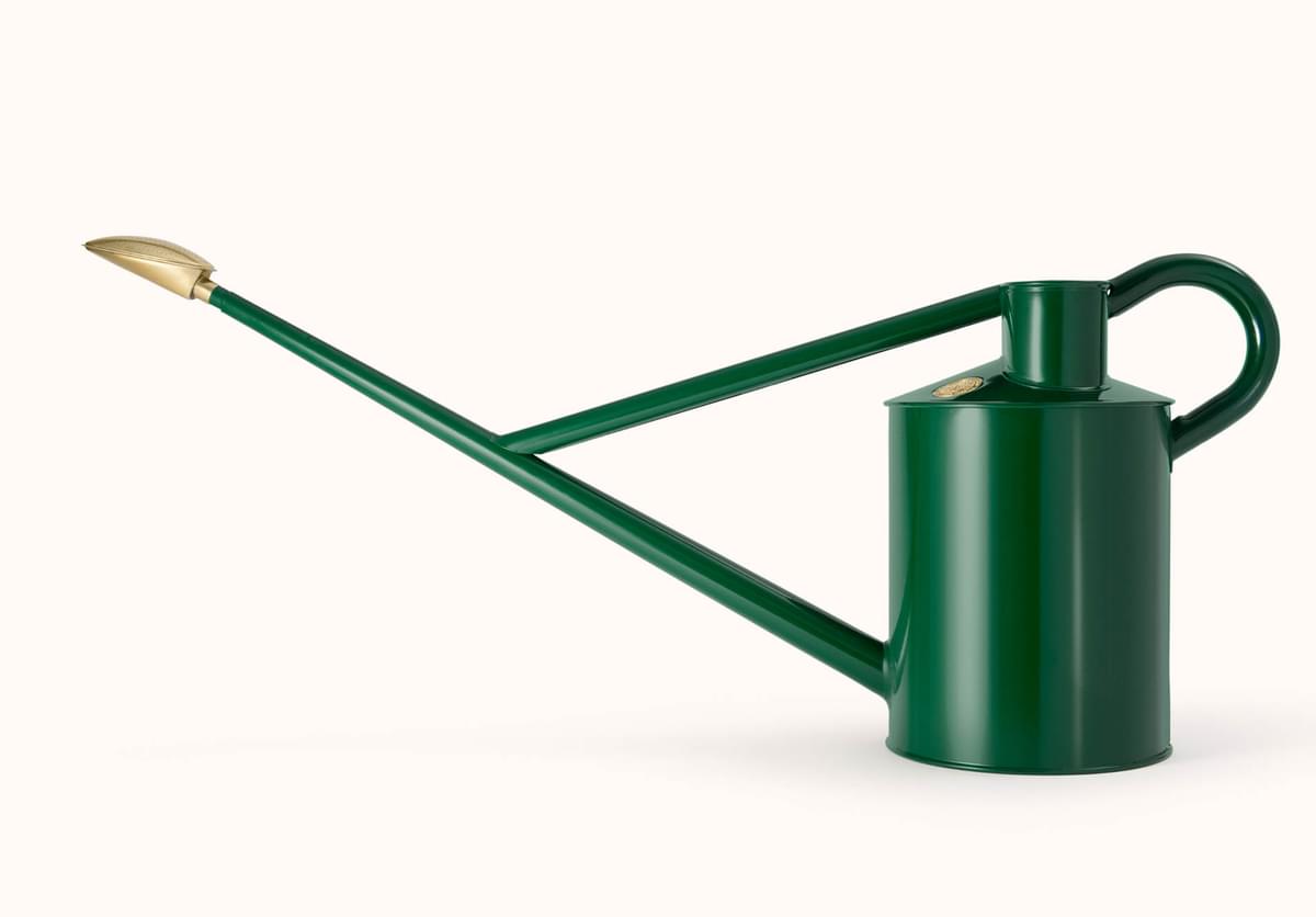 Green Haws Warley Fall watering can by The Celtic Farm, 2-gallon metal watering can for gardening and plant watering.