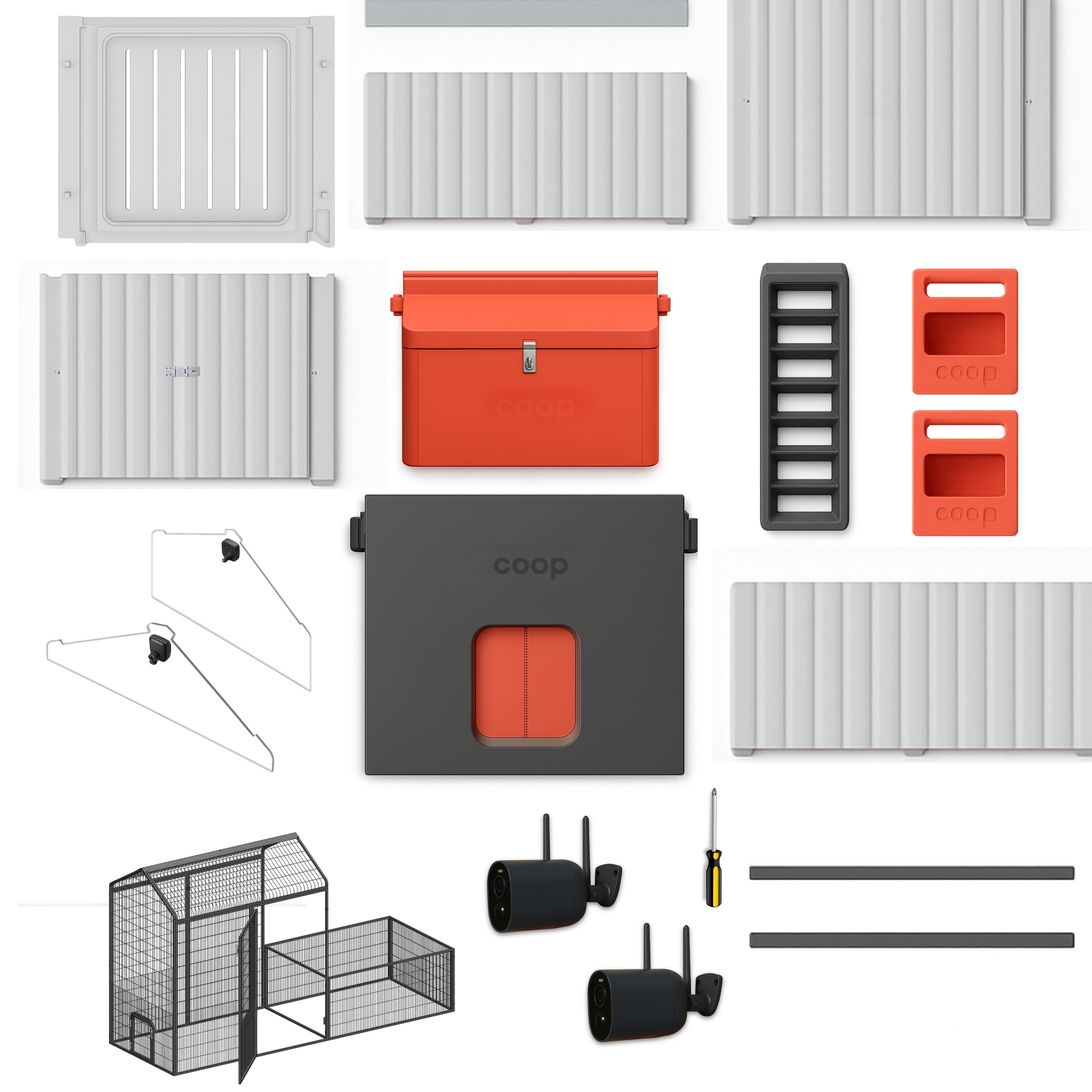 The Smart Coop Unlimited+ chicken coop with open door and nesting boxes, designed for safe and comfortable poultry housing.