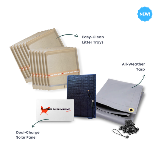 Power + Protect Bundle of chicken supplies from The Smart Coop, including essentials for chicken health and safety.