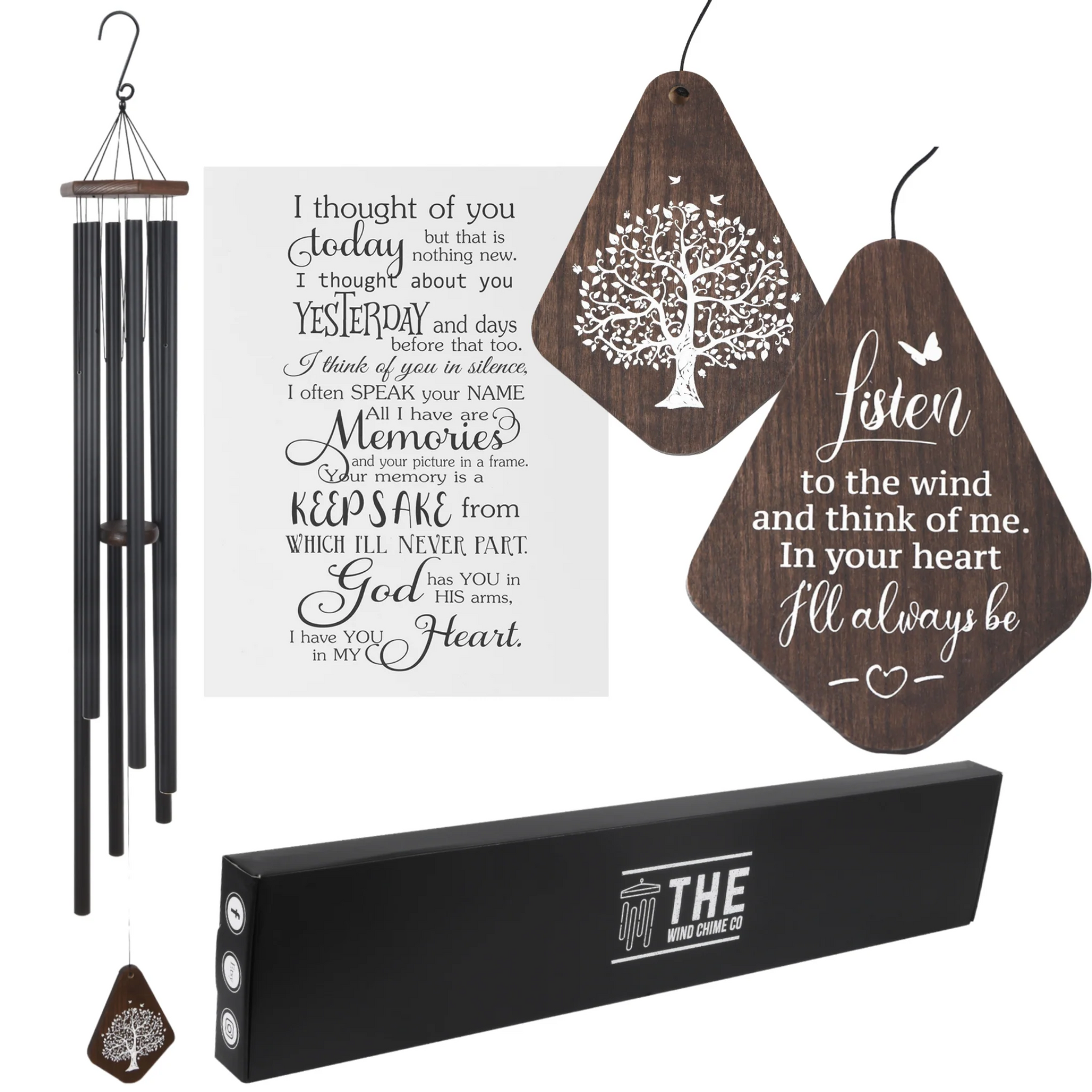 Large 55-inch Serenity Deep Tone Memorial Wind Chime by The Wind Chime Co with church bell design, ideal for reflection or special occasions.