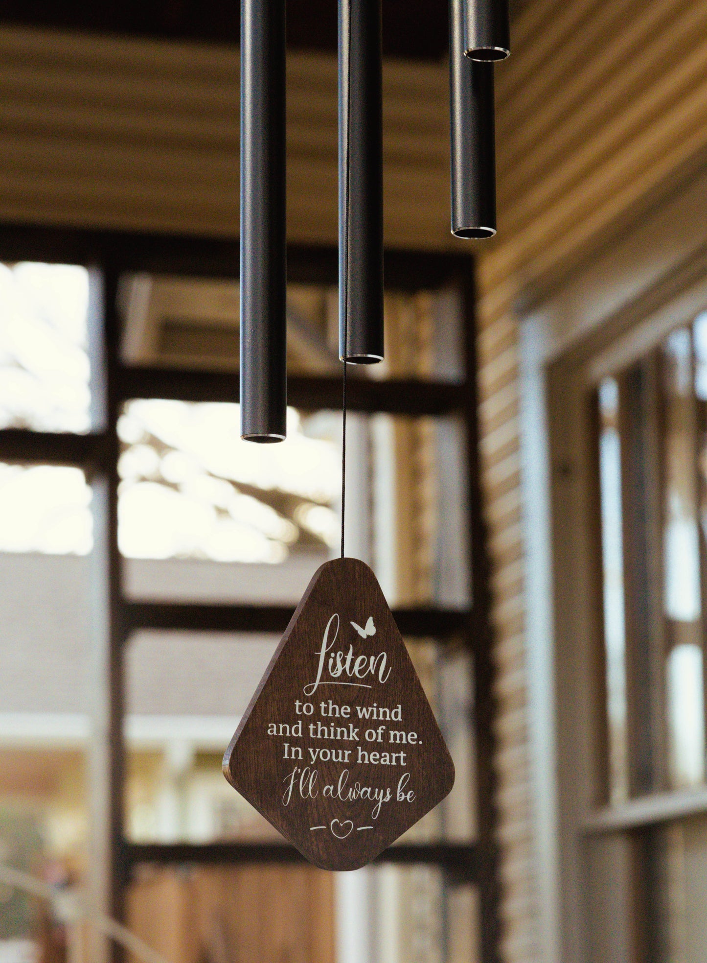 Large 55-inch deep tone memorial wind chime with church bell design from The Wind Chime Co, ideal for reflections or special occasions.