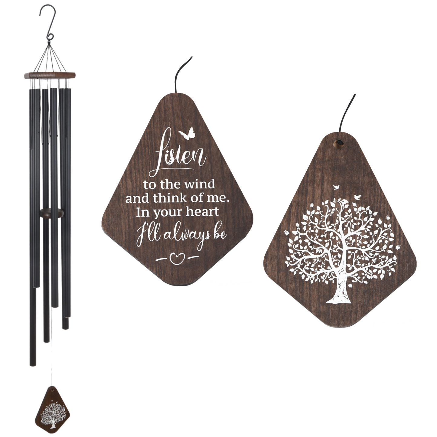 Large 55-inch Serenity deep tone memorial wind chime with church bell design by The Wind Chime Co, perfect for reflection or special occasions.