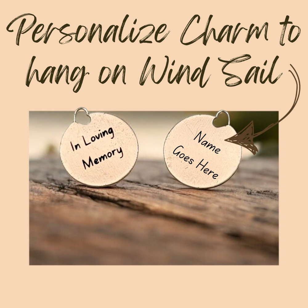 15-inch Wind Chime from The Wind Chime Co, Whispering Hearts collection, warm gold aluminum with personalized heart charm in gift box.