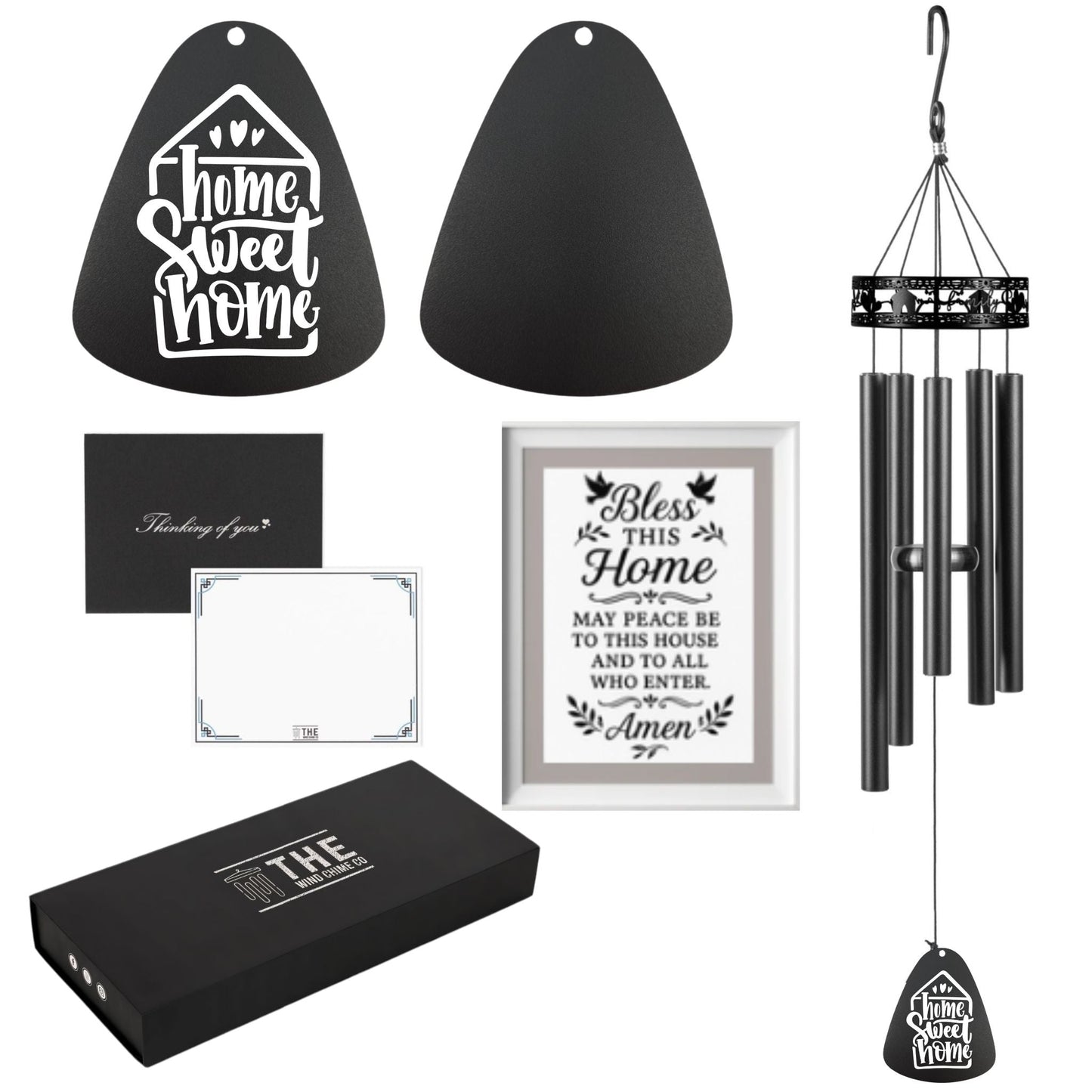 34-inch Serenity Family-Love Memorial Wind Chimes by The Wind Chime Co, featuring metal tubes and a heartfelt design for reflection.