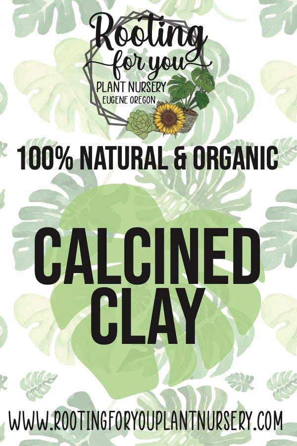 Calcined clay soil amendment by Rooting For You Plant Nursery, showing granular, light-colored Turface for improving soil drainage.