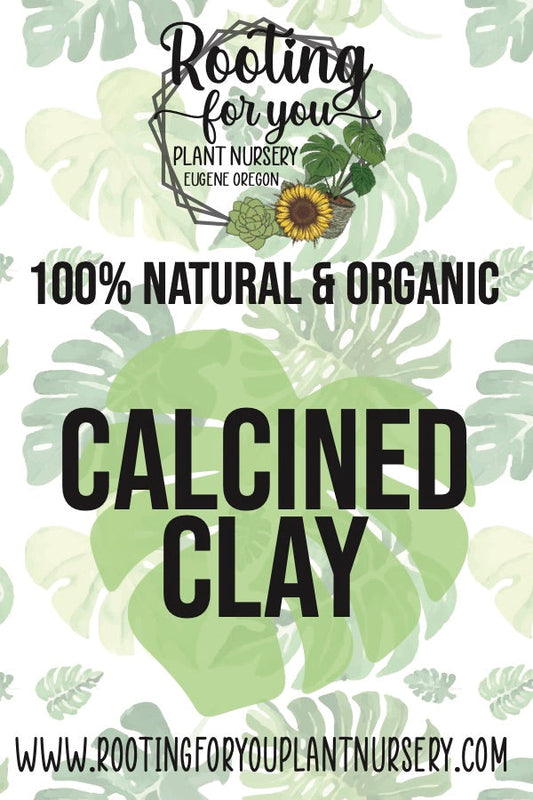 Calcined clay soil amendment by Rooting For You Plant Nursery, showing granular, light-colored Turface for improving soil drainage.