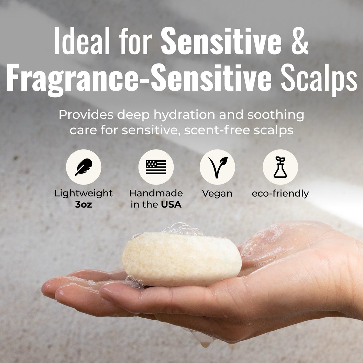 Unscented shampoo and conditioner bar duo for sensitive scalps, natural ZeroWasteStore.com eco-friendly hair care set