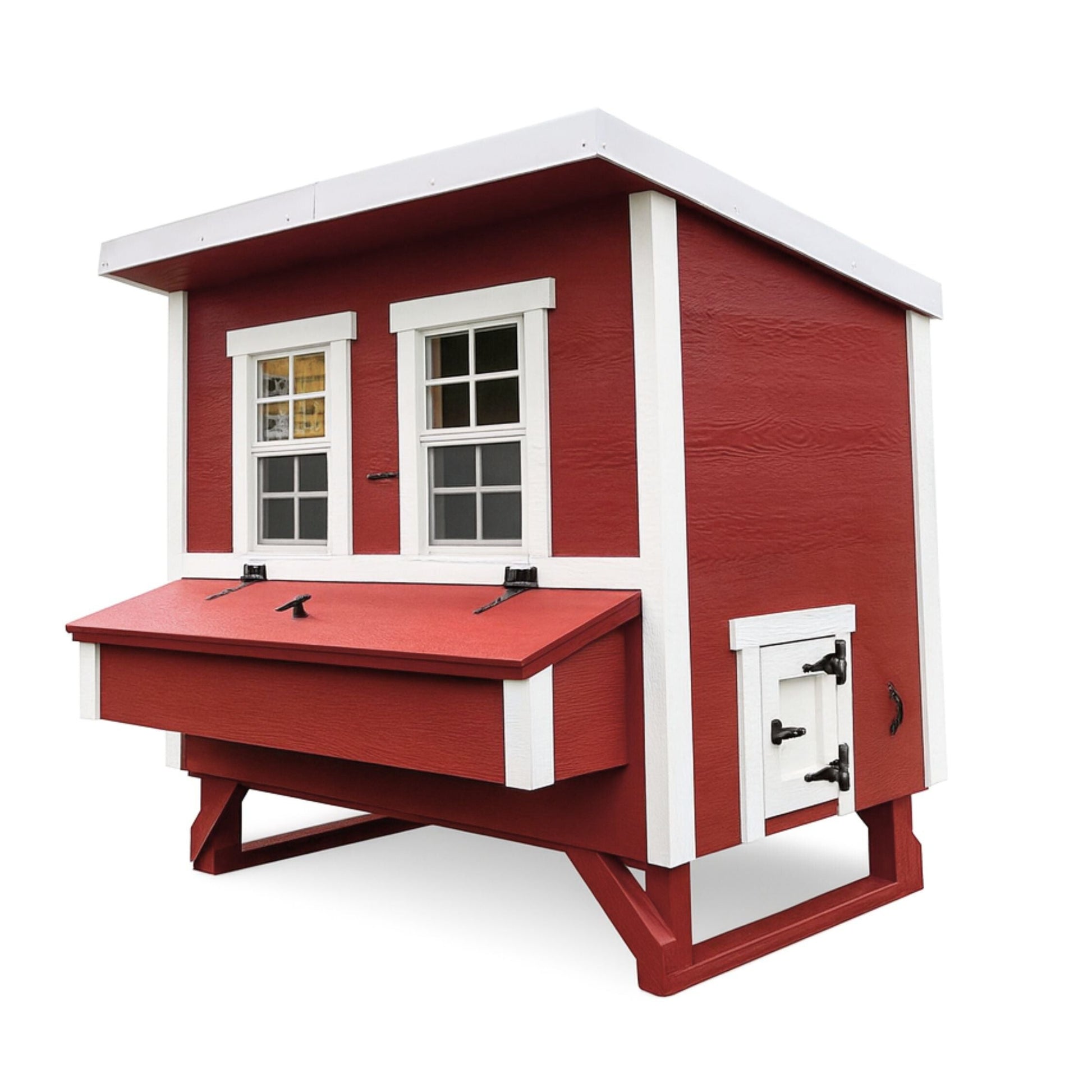 Large OverEZ Chicken Coop designed for up to 15 chickens, featuring spacious outdoor enclosure and sturdy wooden construction.