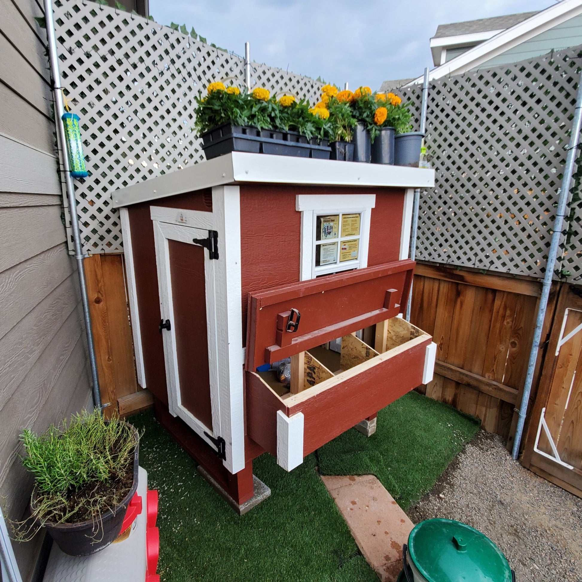 OverEZ Medium Chicken Coop designed for up to 10 chickens, featuring a sturdy wooden structure and spacious outdoor run.