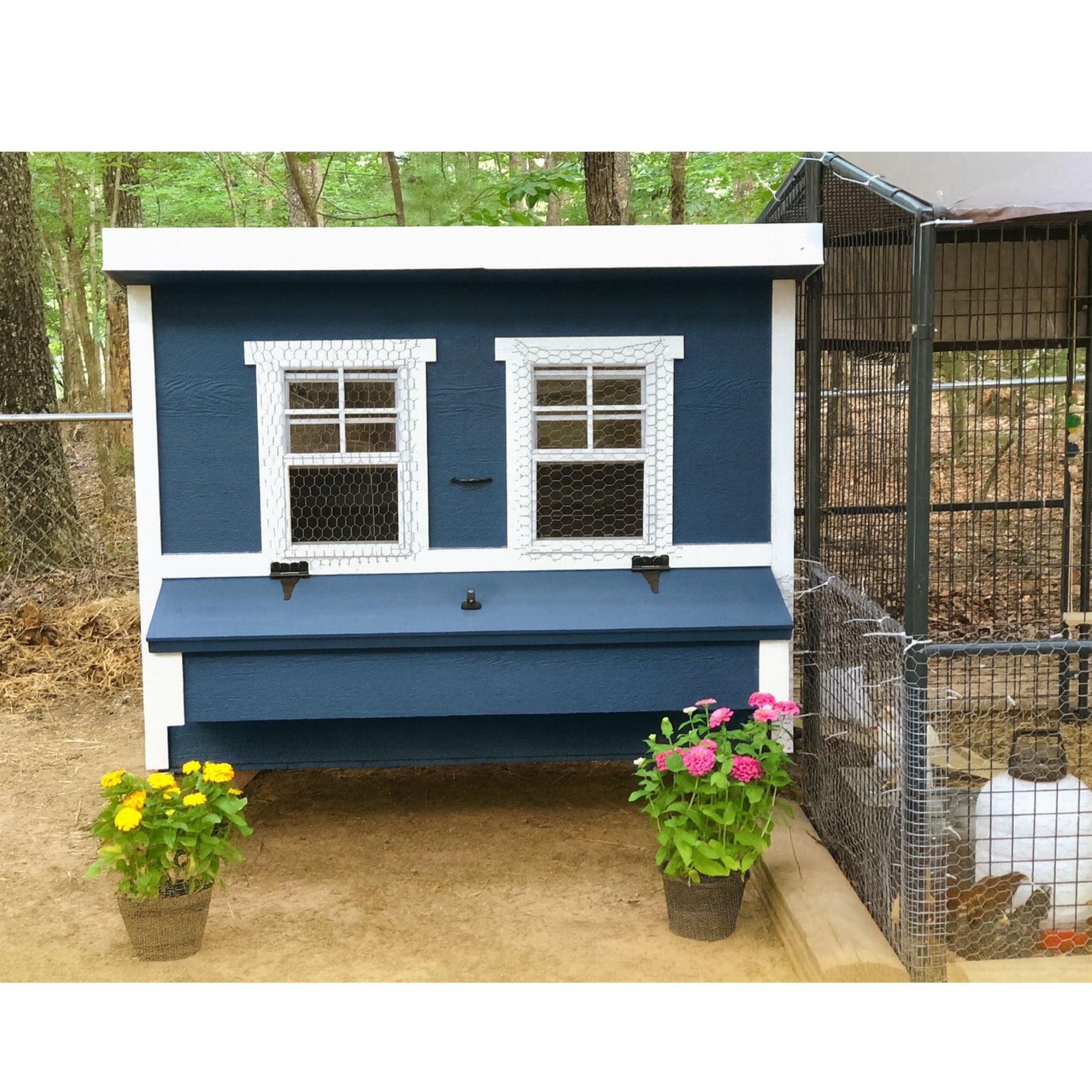 Large OverEZ Chicken Coop for up to 15 chickens, featuring spacious design and durable construction for backyard poultry.