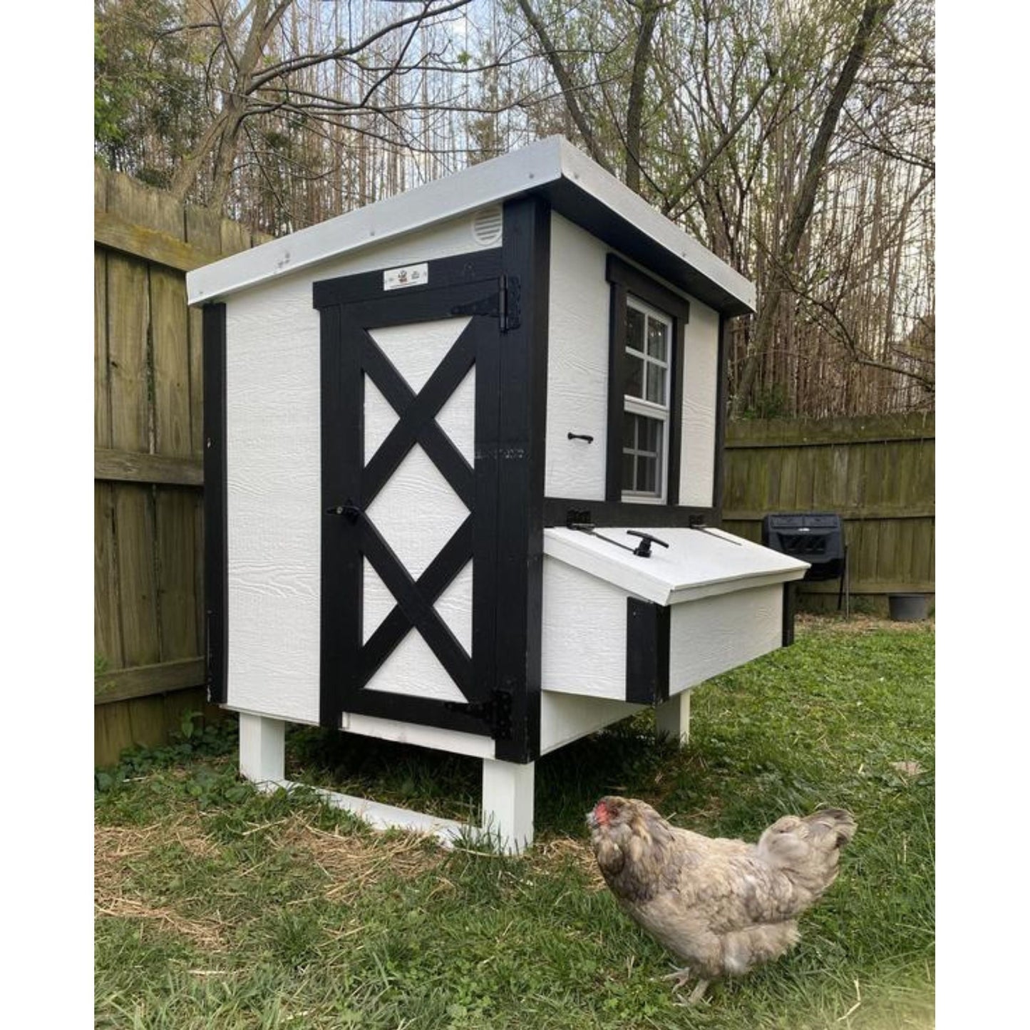 OverEZ Medium Chicken Coop designed for up to 10 chickens, featuring a sturdy structure and spacious outdoor run.
