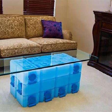 Stacked WaterBrick 8 Pack by Heaven's Harvest showing durable plastic containers for water storage and transportation.