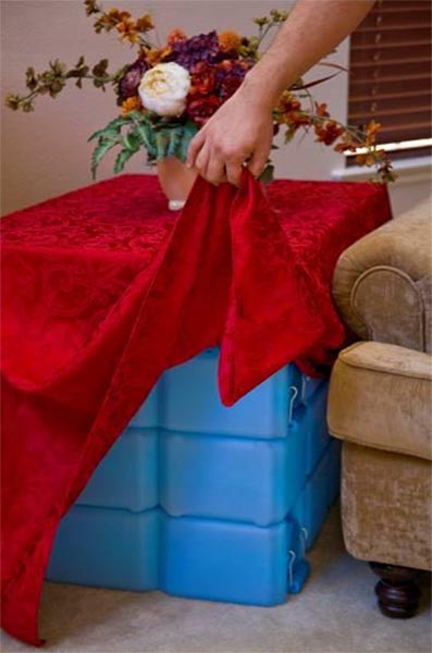 Heaven's Harvest WaterBrick 4 Pack showing sturdy plastic water storage containers with secure lids.