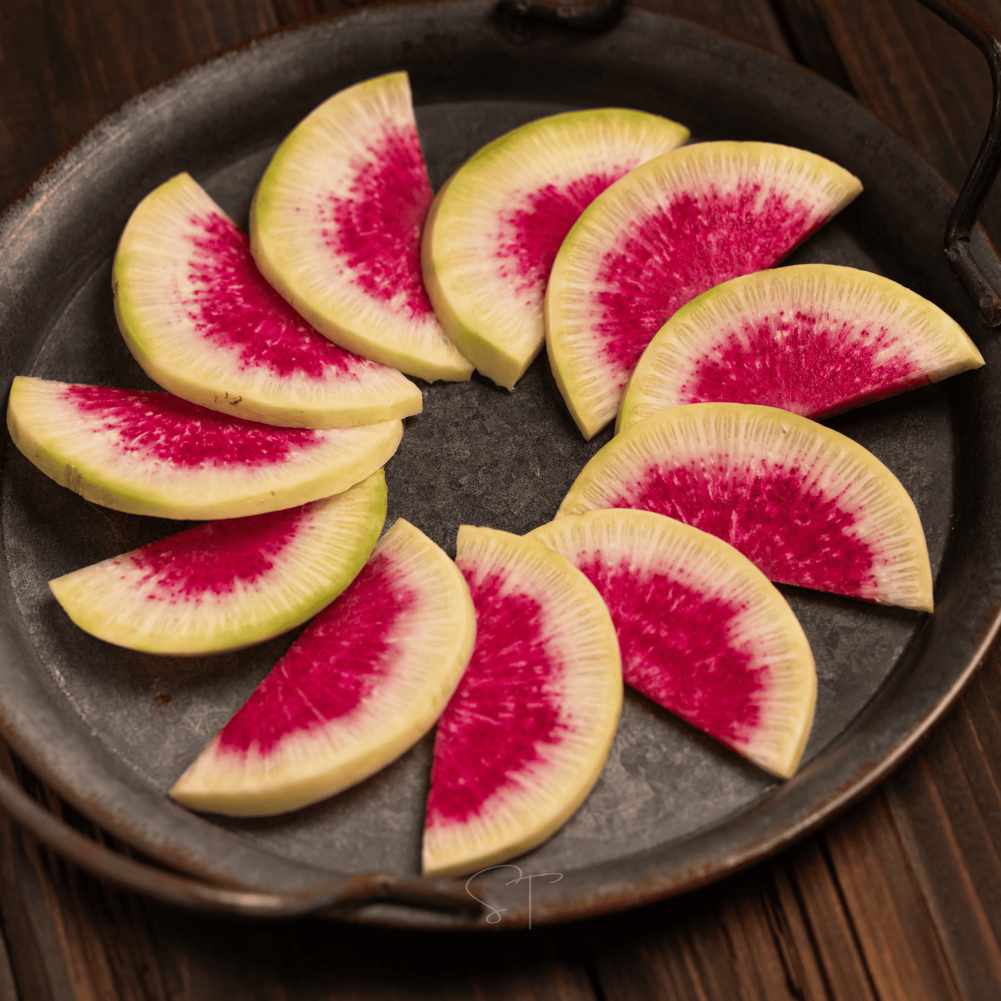 Packet of Watermelon Radish seeds from Southern Seeds showing vibrant radish bulbs and seed packaging.