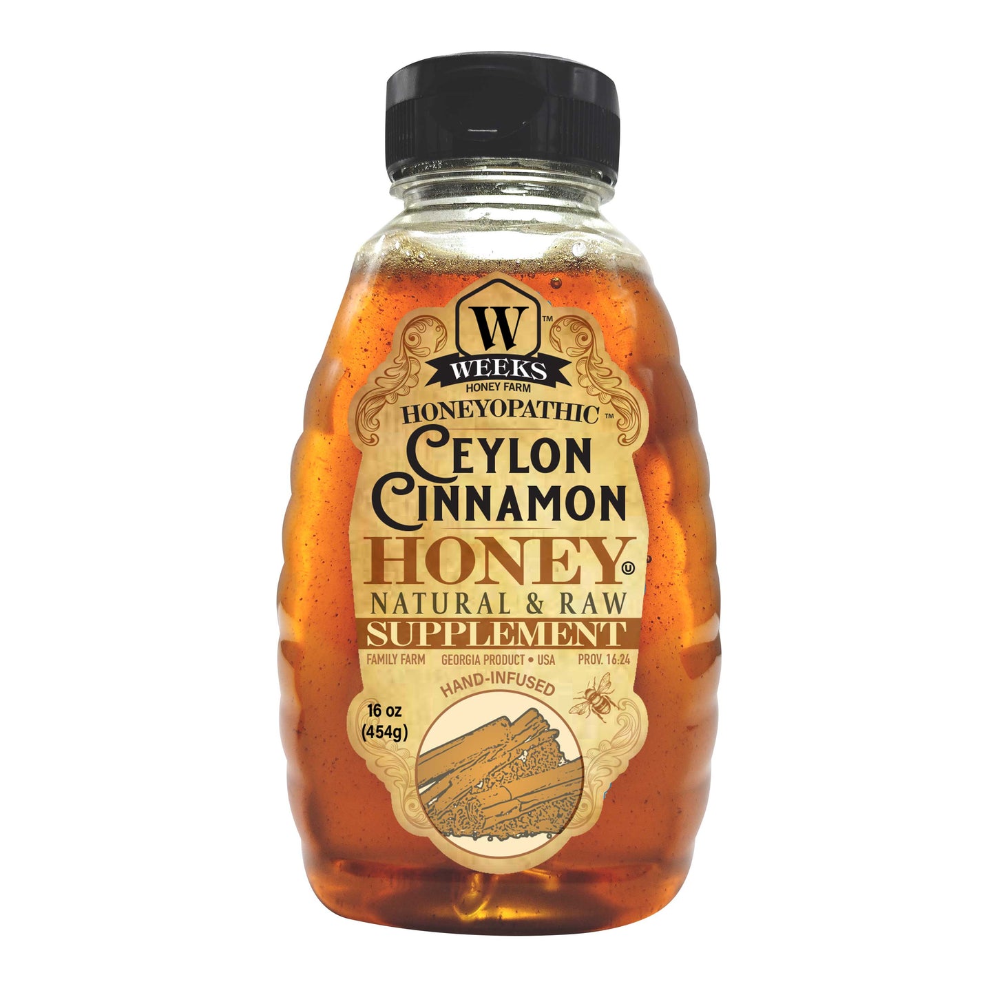 Weeks Honey Farm Reishi Mushroom honey supplement in an 8 oz jar, promoting health and wellness with premium honey and mushroom extract.