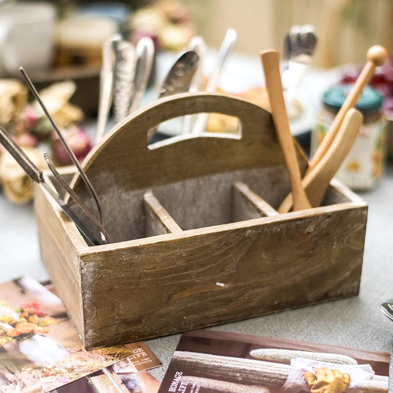 RusticReach wooden basket with carry handle, handcrafted storage box with rustic finish and sturdy handle for easy transport.