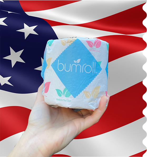 Join Bumroll bamboo toilet paper and paper towels, made in the USA, showcasing eco-friendly packaging and plant-based materials.
